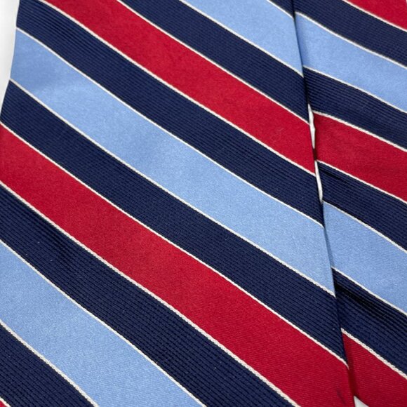 Nautica Silk Tie Vintage Striped Red Blue Repp Regimental - Picture 3 of 6